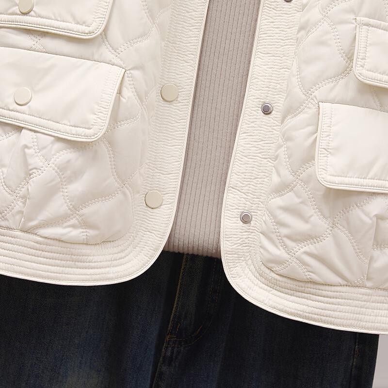 Shechi Women's Diamond Quilted Lapel Padded Jacket