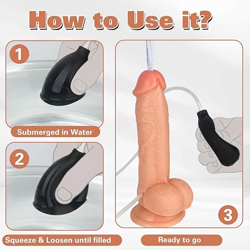 Realistic Water-Spray Silicone Dildo, Soft Skin Feel Penis Toy with Strong Suction Cup, G-Spot & P-Spot Stimulator for Couples