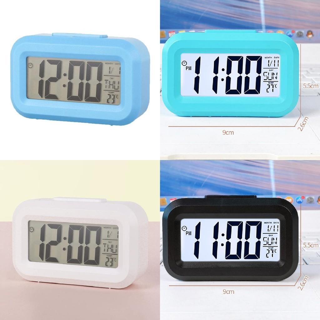 Cartoon Kids Mini Electronic Alarm Clock With Temperature Display Night Light For Childrens Room Decor