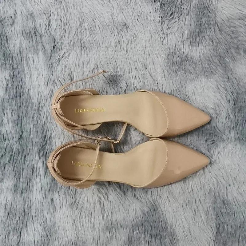 Summer Women Sandals Sexy 5cm Single Work OL Thick High Heels Matte Pointed Toe Pumps Shollow Mouth Party Red Wedding Shoes