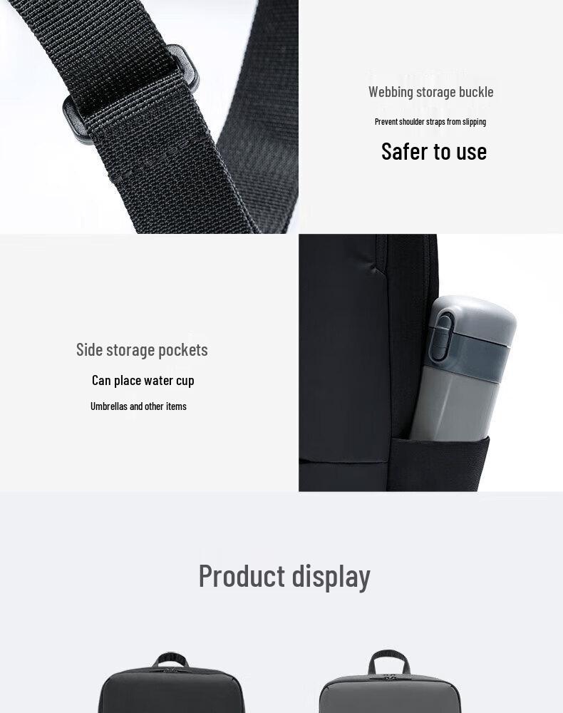 Mi Classic Business Backpack 2: Double Compartment, Shockproof, Large Capacity, Wear-Resistant Laptop Travel & School Backpack.