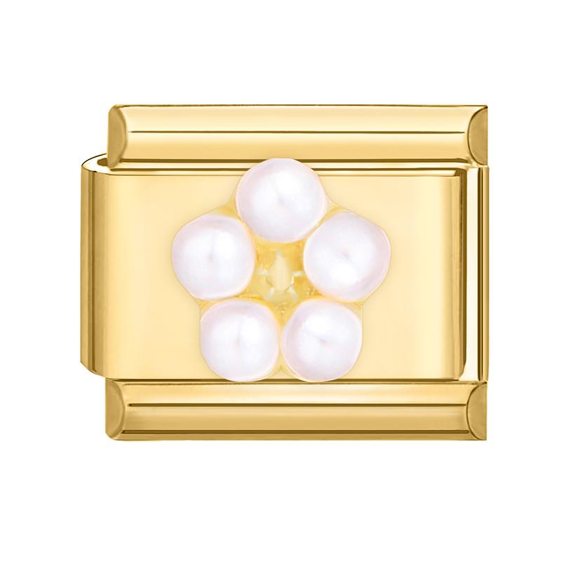 New Y2K Gold Color Butterfly Moon Bow Shell Star Pearl Pendant Italian Charm Link Fit 9mm Stainless Steel Bracelet DIY Making