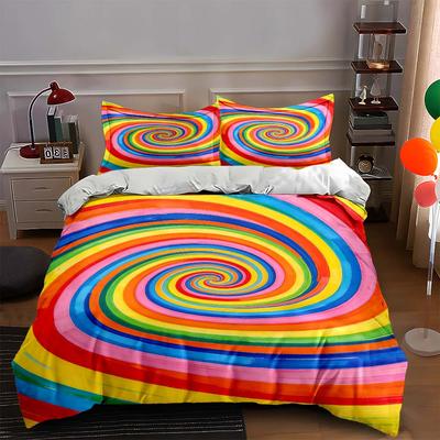 Colorful Spiral Vortex Bedding Duvet Cover Sets Duvet Covers Pillowcases Gifts (1 * Duvet Cover 2 * Pillowcases, Without Duvet Insert)