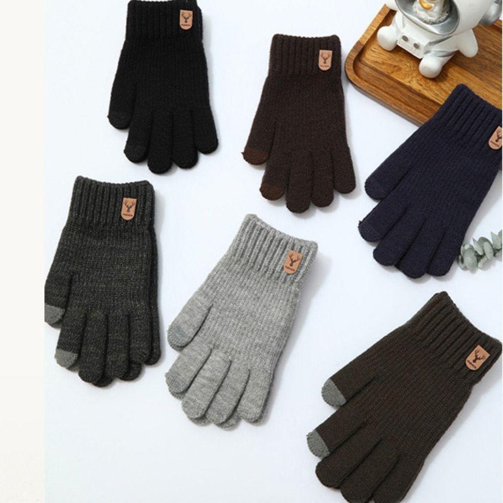 Thick Knitted Gloves Soft Men Mittens Cute Winter Gloves  Girls