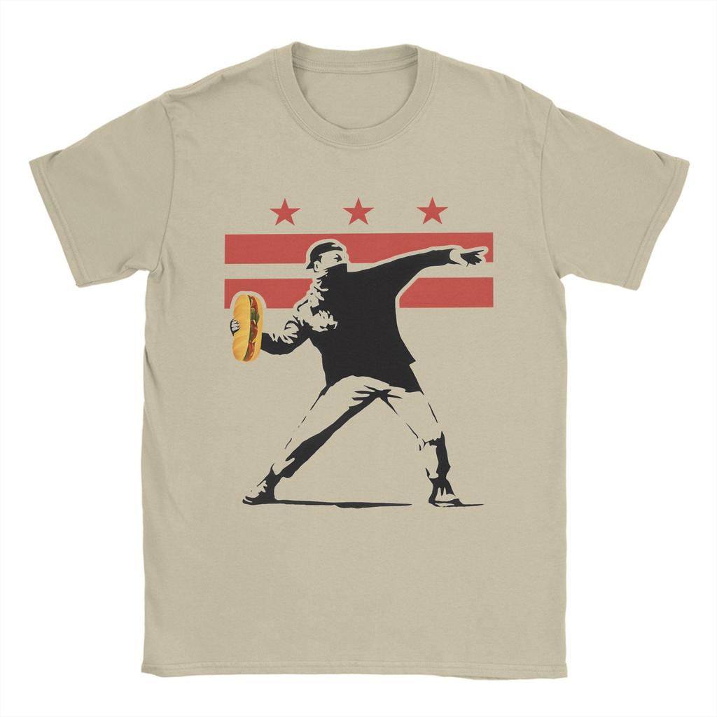 Dc Sandwich Guy 100% Baumwoll-T-Shirt für Herren Sommer Vintage T-Shirts Bequeme Hip-Hop-Tees Übergroße Druck-Tops