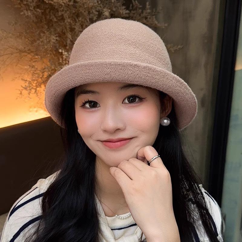 Hat French Autumn and Winter Wool Top Hat Basin Hat Temperament Hepburn Retro Fashion Fragrance Elegant Bucket Hat Socialite