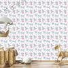 Elephants Wallpaper White, Light Gray and Powder Pink 50x1000