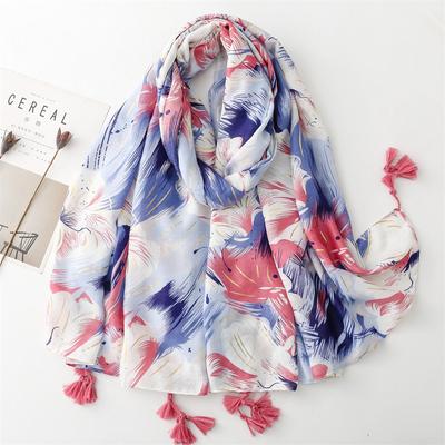 Frühlings- und Herbst-Seidenschal, Vielseitiger Chiffon-Schal für Damen, Sonnenschutz-Baumwoll- und Hanfschal, Sommerreise, Sonnenschutz für die Wüste, Großer Schal