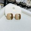 Vintage Wine Red White Mix Color Enamel Metal Geometry Square Stud Earrings for Women Girls Party Jewelry Gift
