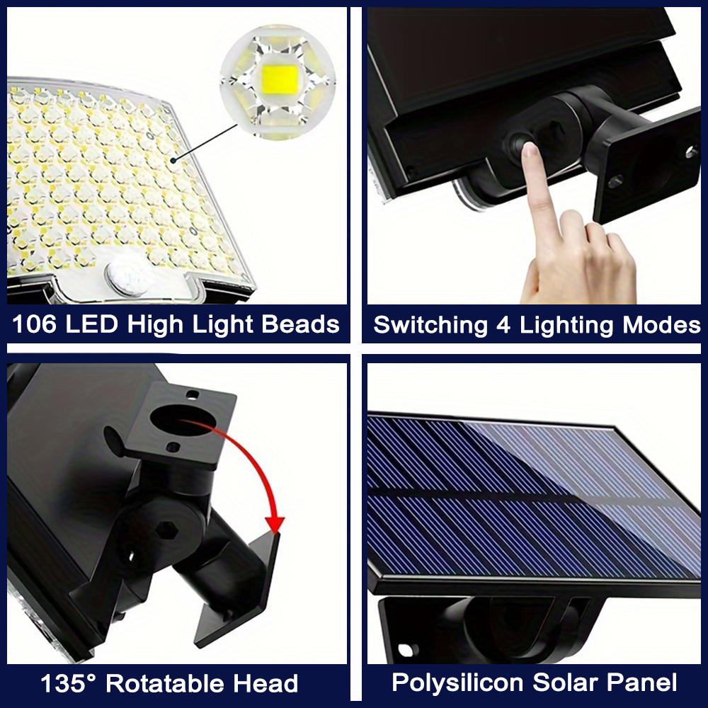 No-Wire Solar Outdoor Lights, Bright LED Motion Activated Floodlight, Easy Install Waterproof Wall Light for Patio,Garden,Garage