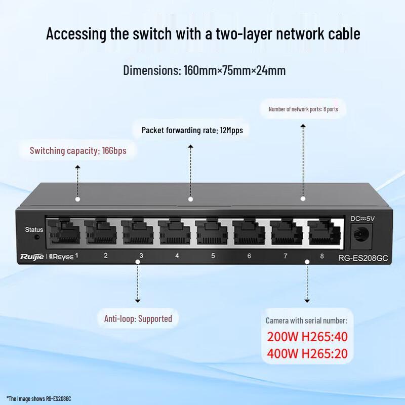 Ruijie RG-ES208GC 8-Port Full Gigabit Ethernet Switch