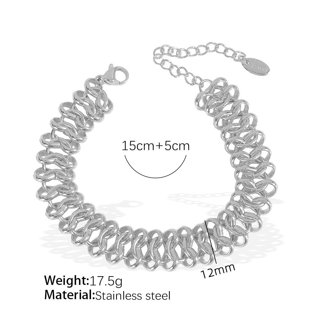 Year Exaggerated Thick Bracelet Necklace Set Couple Gift Hollow Chain Design Jewelry