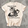 2026 Summer Womens Funny Y2k Graphic Cat TShirt  Unisex Cotton and Breathable Short Sleeve Oversized Loose Casual