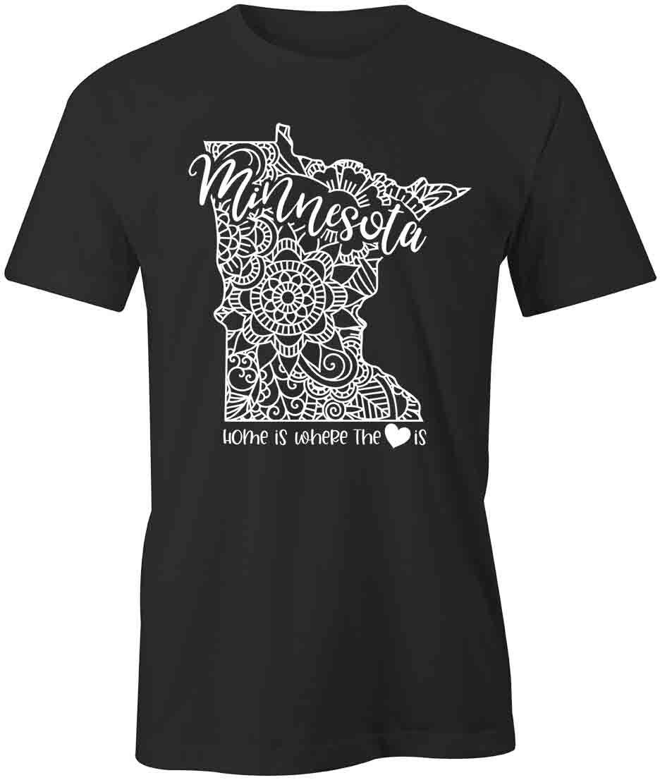 Home Is Minnesota TShirt Tee Printed Graphic T-Shirt Gift CLOTHES STATE S1BSA817 XL