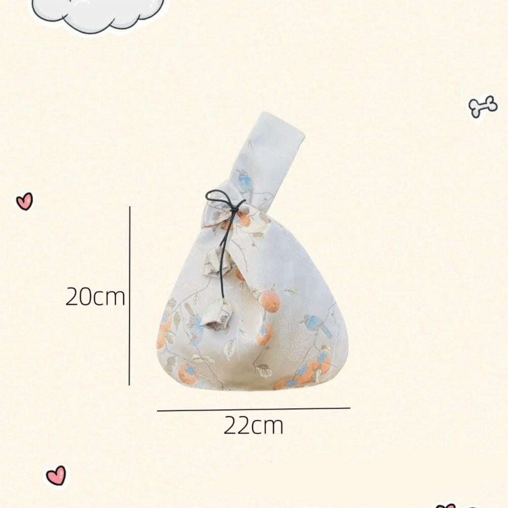 Portable Lightweight New Chinese Style Handbag Soft Texture Elegant Look Tassel Knot Wrist Bag Multifunctional Gift Bag