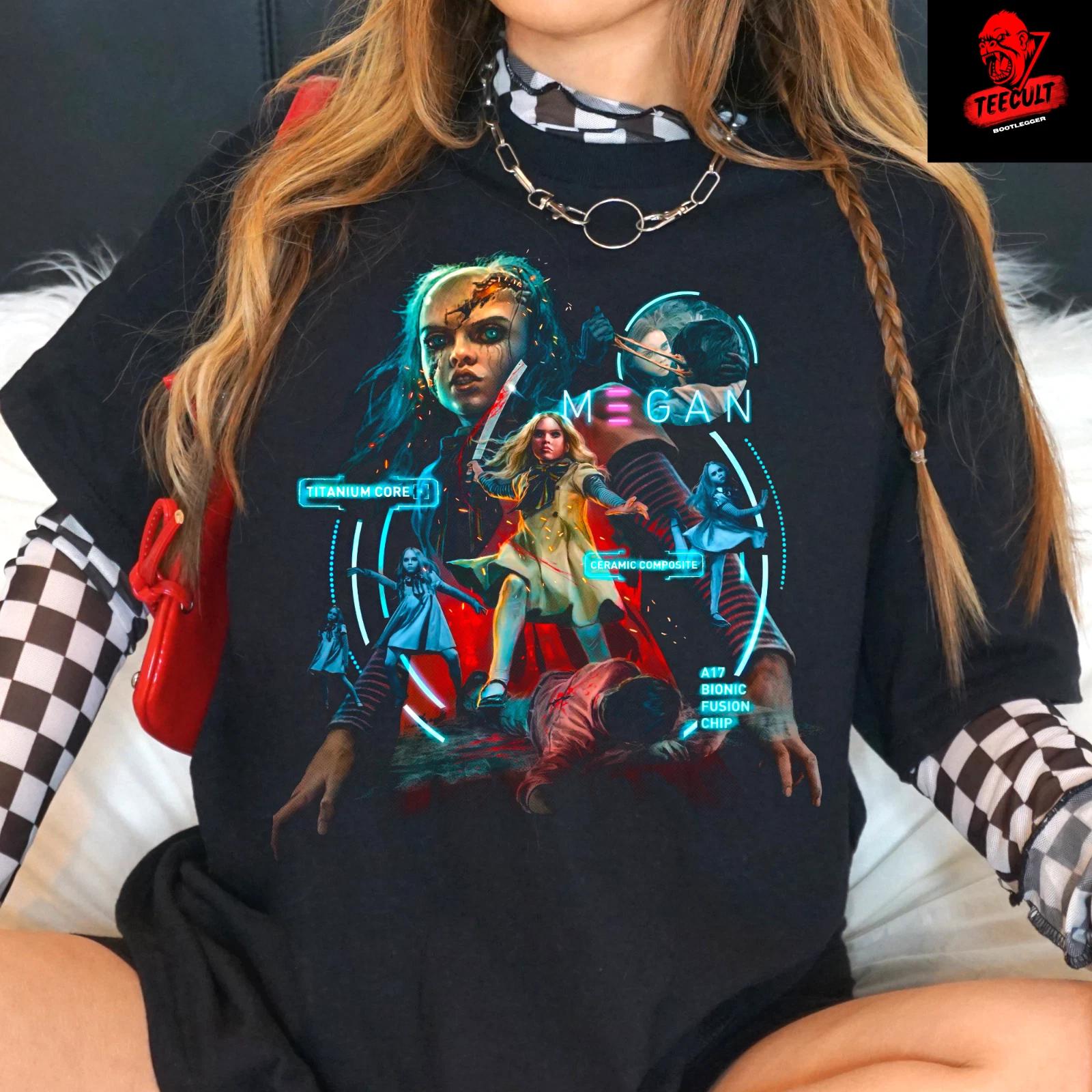 Men s and Women s T-shirts Megan (2022) Horror Sci-Fi Movie Unisex Heavy Cotton S