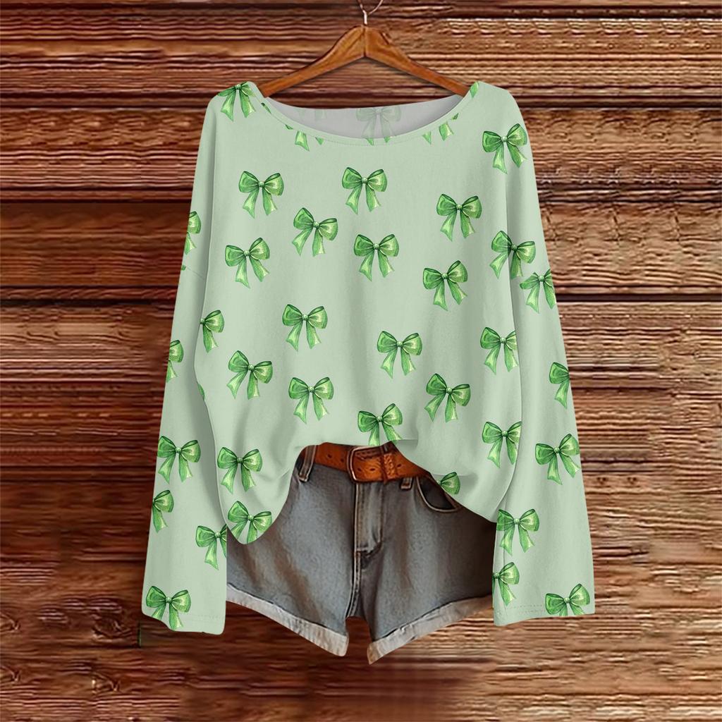 Long Sleeve Shirts For Women Printed Tees Blouses Casual Plus Size Basic Tops Pullover Casual Tunic Top Loose FitShirt