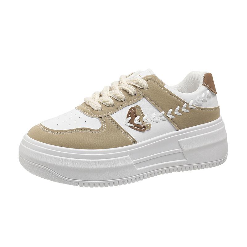 INS Korean Style White Shoes for Women  Spring New Student Easy to Match Sports Board Shoes for Women Street Shooting Internet-Famous Casual Shoes