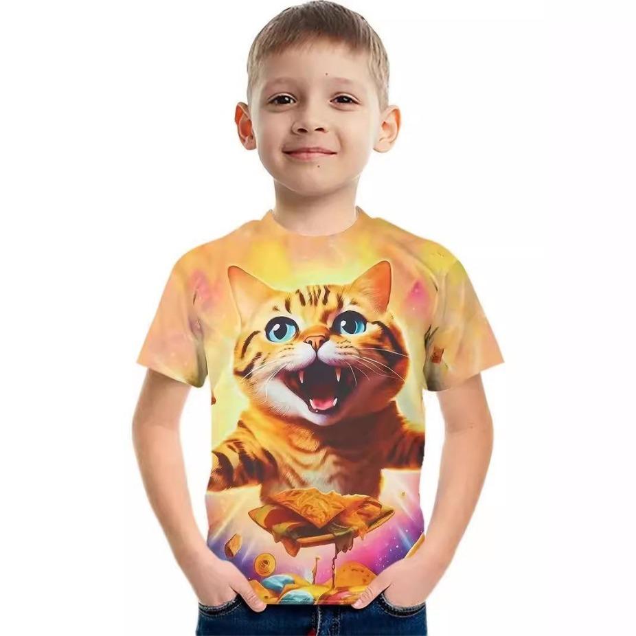 Boys' Short Sleeved T-shirt Summer New 3D Printed Children's Clothing T-shirt
