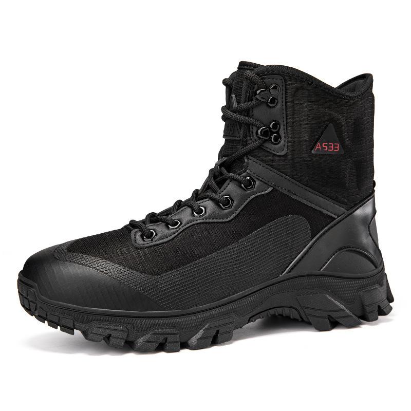 

2 large size high-top wolf warrior tooling hiking shoes Martin boots outdoor field training battlefield tactical military boots trendy men s shoes 47