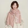Printed Bow Wool Scarf Thicken Women Cashmere Shawl Temperament Winter Cashmere Scarves  Female