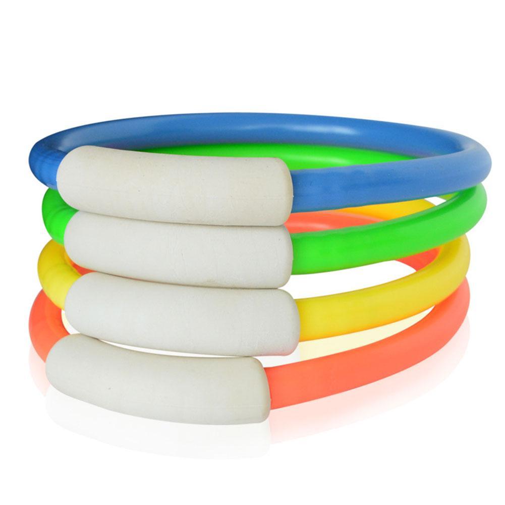New 4pcs  Diving Rings Underwater Swimming Rings Sinking Pool Toy Rings For Kid Children Swimming Diving Ring