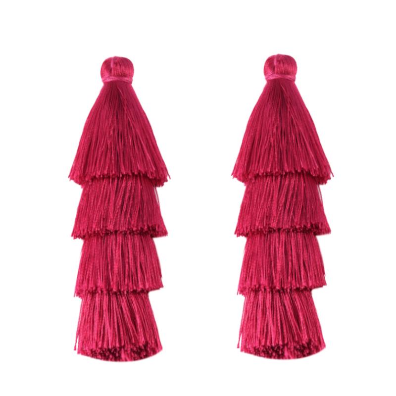 4pcs/lot Gradient Tassel Pendants Four Layers Polyester Tassel Pendants For Jewelry Making DIY Earrings Charms Accessories