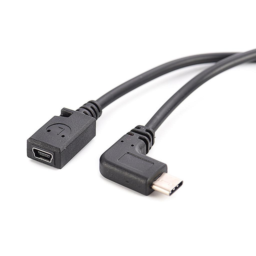 Mini USB Female To Type C Male Adapter Converter 90 Degree USB C Male To Mini USB Female Adapter Converter Cable