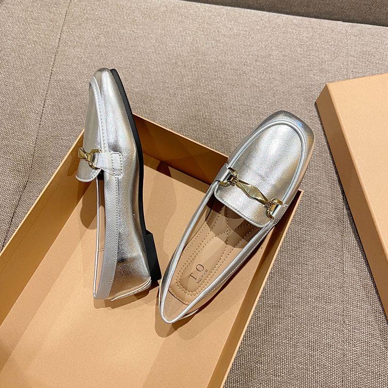 Jarní Podzimní Boty Ženy Baleríny Měkké Módní Značka Kancelářské Dámské Boty Černá Zlatá Stříbrná Nadměrná Velikost 42