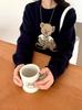 Women's Cartoon Embroidered Round Neck Loose Knit Sweater