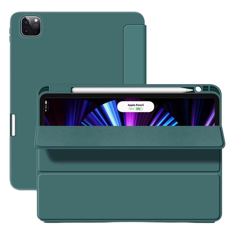 2022/2021/2020/2018 Triple Fold PU Case with Pencil Holder for 10.9 Inch iPad Air and 11 Inch iPad Pro