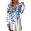 Women's Fashion Floral Print V-Neck Long Sleeve Dress