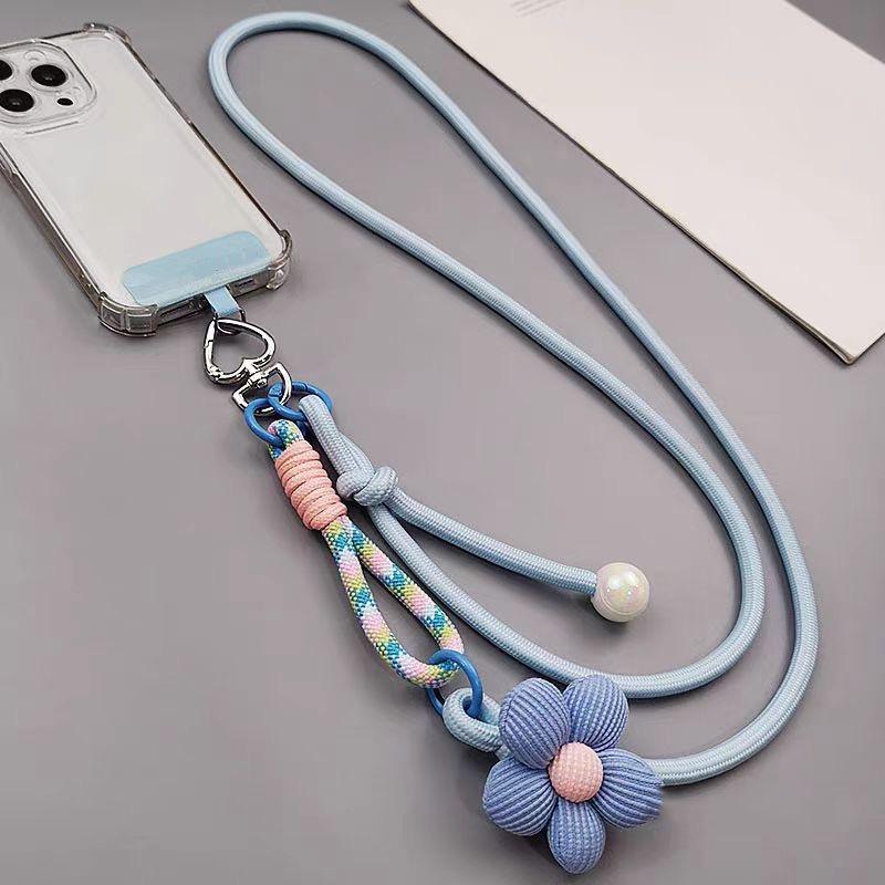 Carrying Mobile Phone Colorful Woven Lanyard Adjustable Bag Crossbody Rope Anti-loss Rope Wrist Strap Lanyard Outdoor Simple