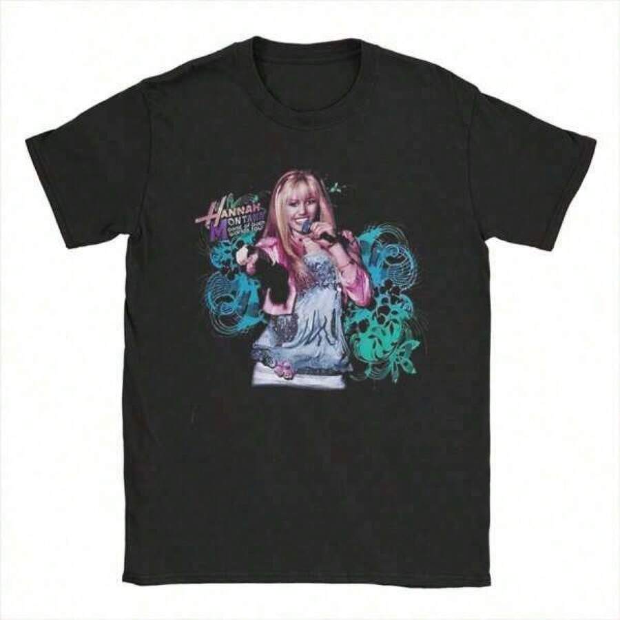 

100 Percent Cotton Short Sleeve Casual Tee Super Happy Summer Unisex Hannah Montanas Miley Stewart T M
