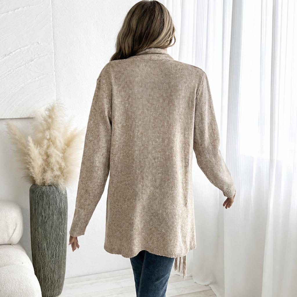 Women's Asymmetric Cardigan Sweater with Buttons and for Casual Outwear