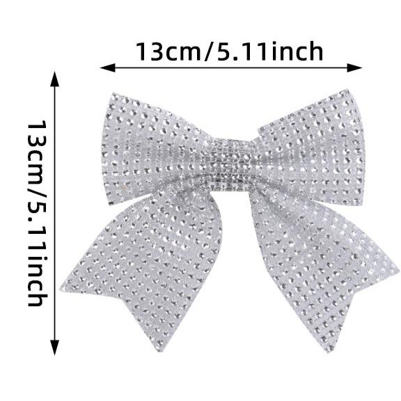 Christmas Sparkling Diamond Bow Pendant Party Festival Showcase Christmas Tree Decoration Large Bow Decoration Accessories New