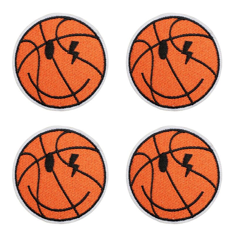 10pcs Wholesale Sports Theme Embroidered Patches On Clothes Jackets Cartoon Basketball Decoration Iron On Patches For Clothing 