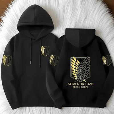 Unisex Harajuku Men Hoodie Anime-Inspired Unisex HoodiePrint Drawstring Hood Anime Gift Sweatshirt Fall Winter Hoodie for Men