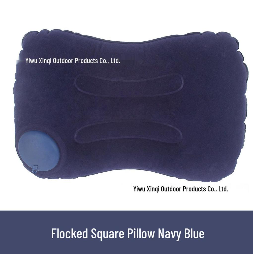 Inflatable U-Shaped Velvet Neck Pillow - Travel Essential, Foldable & Portable