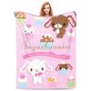 Cute Cartoon Bunny Print Flannel Throw Blanket – Super Warm Soft Plush Quilt for Sofa, Bedroom or Travel, Lightweight Fleece