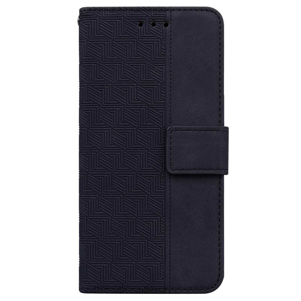 For Oppo Reno13 Pro 5G Case Geometry Pattern Leather Wallet Phone Cover with Wrist Strap