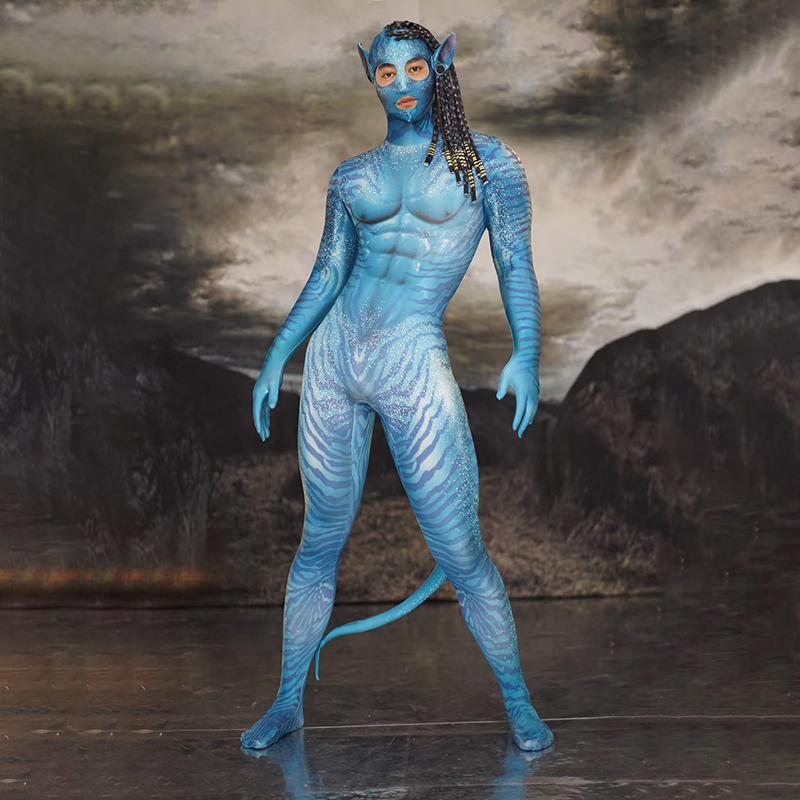 Novance Y1473 2025 Blue Skin-Tight Bodysuits Performance Clothes Sexy Stage Dance Wear Halloween Costume Avatar Cosplay Costumes