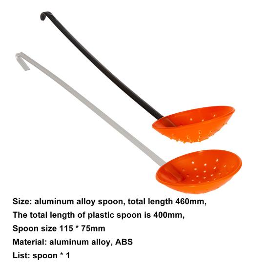 Lightweight Ice Fishing Ladle Big Holes Aluminum Alloy ABS Wear-Resistant Ice Fishing Strainer for Angling