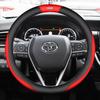 Coprivolante Universale in Pelle per Toyota RAV4 2020 2021 Stile Sportivo Diametro 38cm Nero Rosso Doppia Cucitura