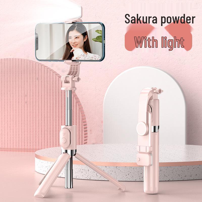 All-in-One Bluetooth Selfie Stick Tripod with Remote Control for Live Broadcasts and Travel