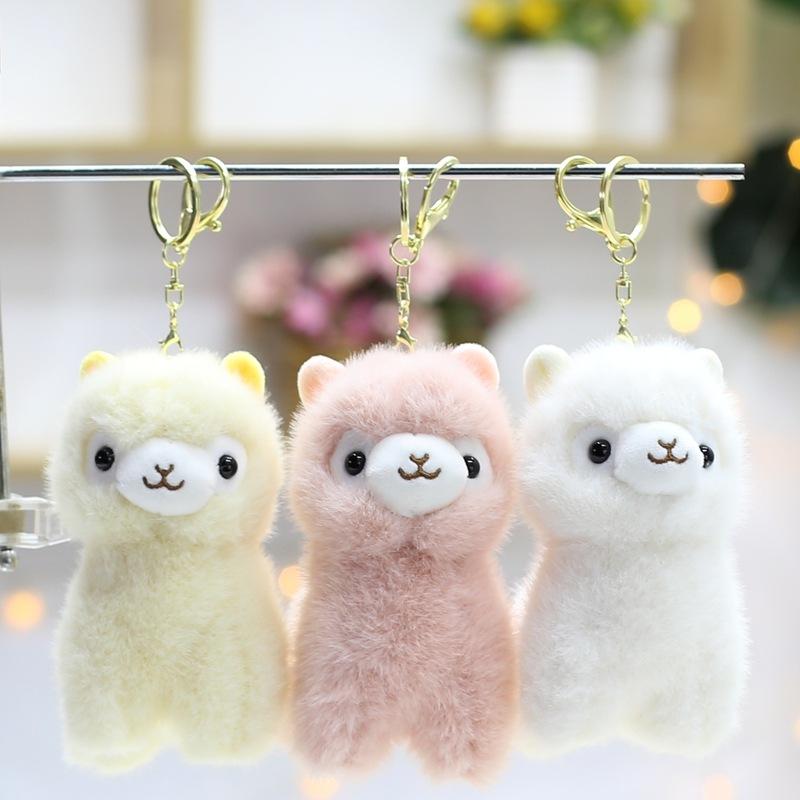 European Mink Alpaca Bow Tie Alpaca Rainbow Alpaca Plush Toy Bag Keychain Pendant