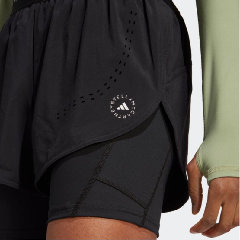 Adidas Logo Embroidered Quick-Dry Regular Sports Shorts Women Bottoms Black HS4258