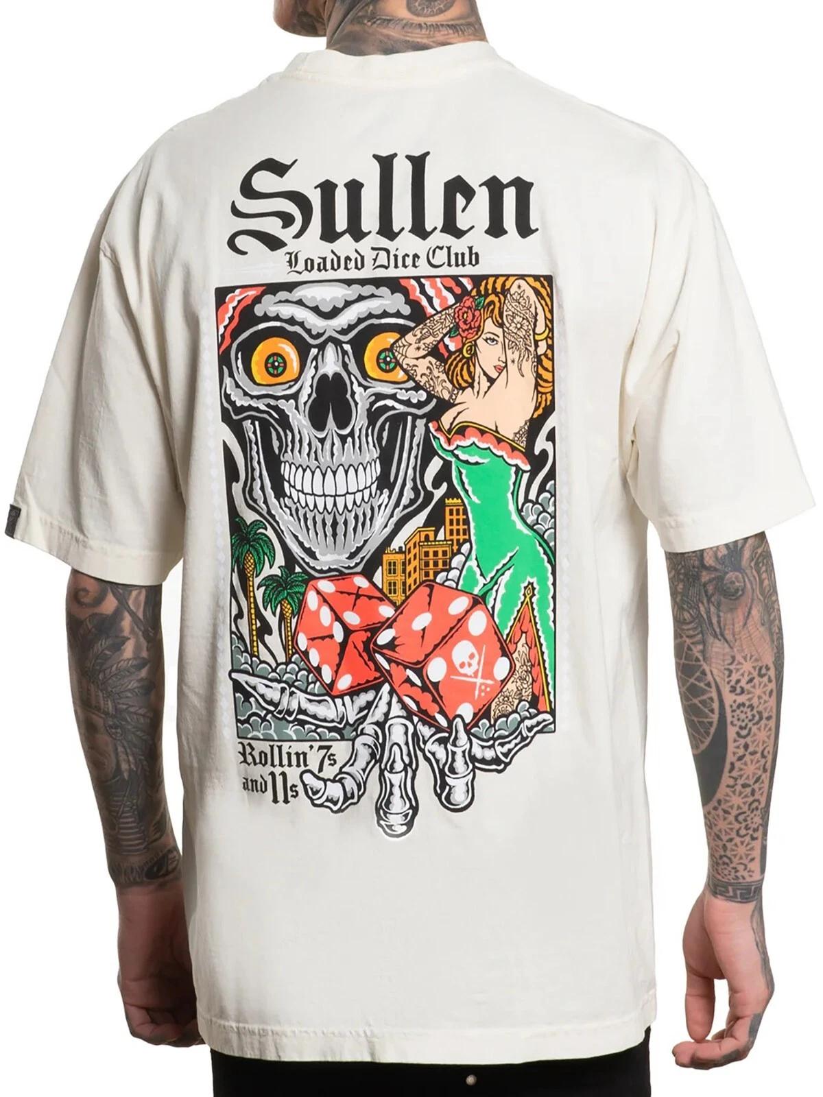 

Sullen Men s Loaded Dice Short Sleeve 1 Ton Premium T-shirt Heavyweight Relaxed 4XL