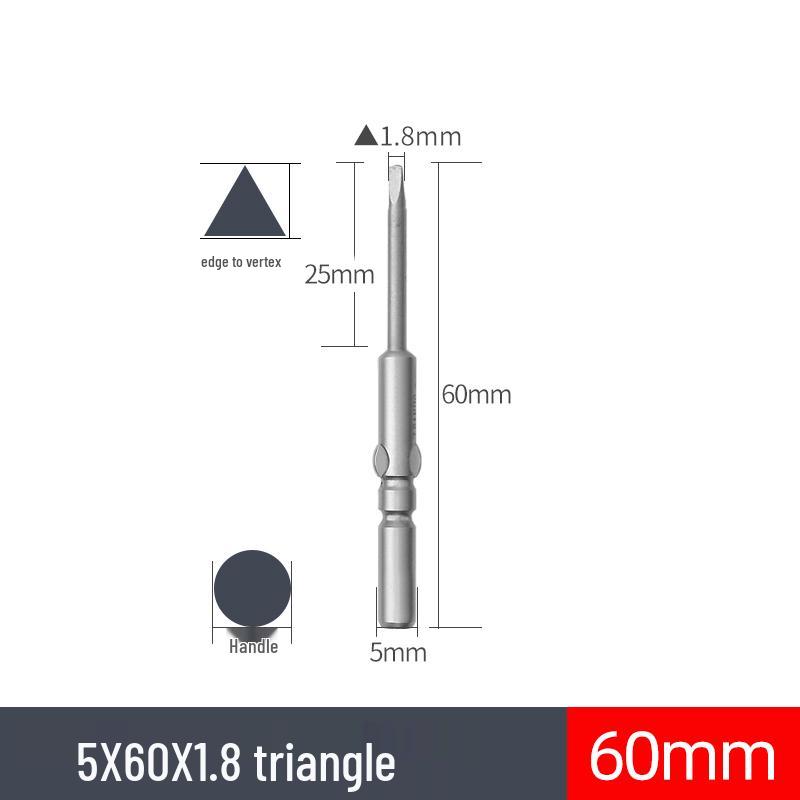 Ponta de Chave de Fenda Elétrica Triangular 801, Cabeça Magnética de Aço Liga S2 de Três Lados