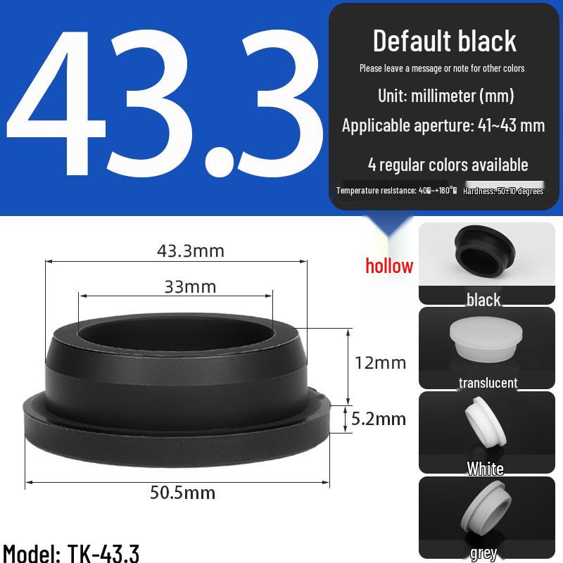 Black High-Temperature Resistant T-Shaped Silicone Stopper - Round Hole Rubber Gasket & Shock-Absorbing Blind Plug